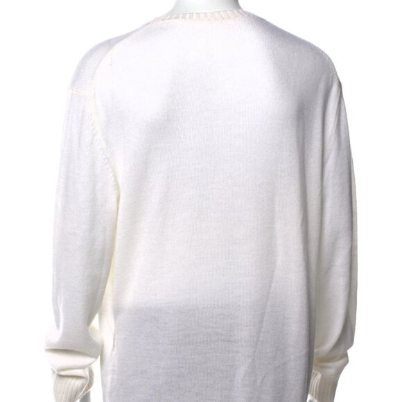 Anderson & Sheppard Savile Row White Wool Crew Neck Pullover Size Large L - Picture 8 of 14
